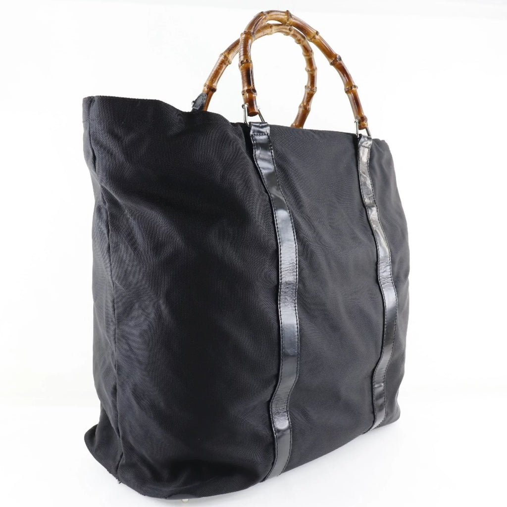 Leather 002-2058-0412-5 Canvas Bamboo Pre-Owned Gucci Unisex x GUCCI Bag Nylon (Fair) Tote