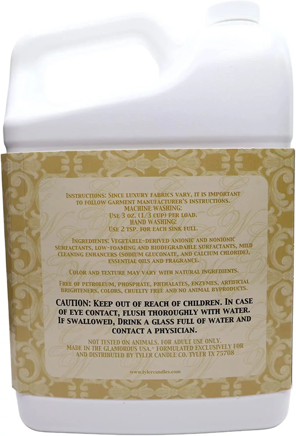 '- Tyler Liquid Machine for Clothing Designed 3.78L Glamorous - Company Liquid Wash Laundry - Hand Diva Fine Laundry Container and Detergent Candle 1Gal Detergent Washable