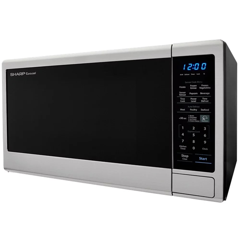 1.8 Ft, cu. Sharp Freestanding Stainless Carousel Microwave 1100 Oven - , SMC1843CM Steel W