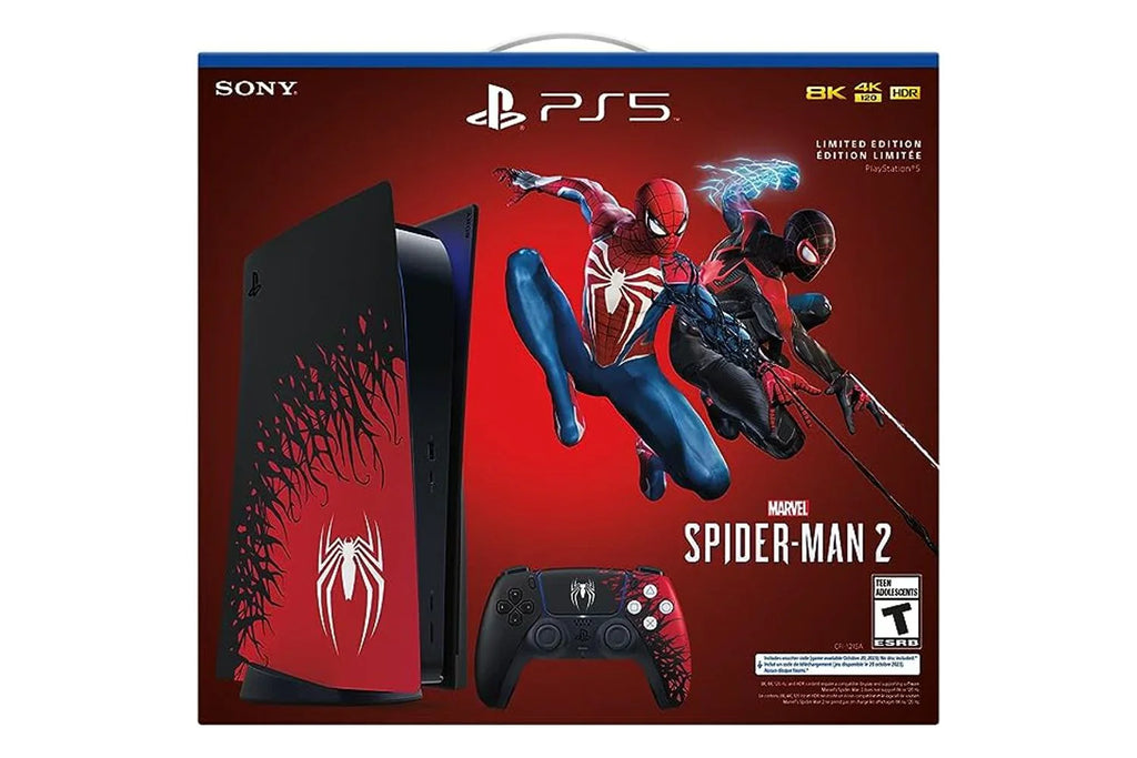 Controller with Display Stand 2023 (Disc Bundle PlayStation_PS5 Gaming Limited Version) Holiday Console Bundle Spider-Man Edition Marvel’s 2