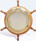 | Lavish Mirror (16 Porthole International Inches) True Brass Home Deluxe Wheel Nagina Ship Decor