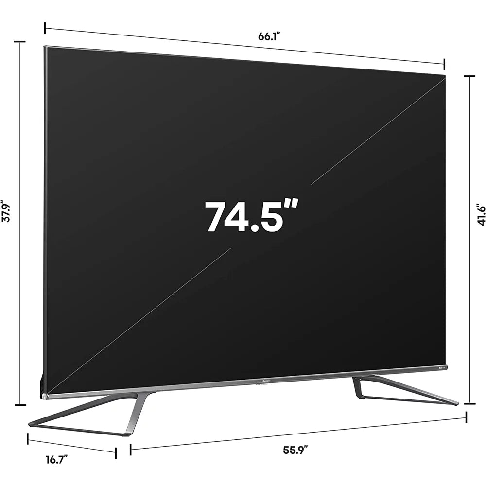 75" with Bracket 2.0 with Soundbar, Surge TV Vision Bundle 8K Dot Mount 60W Bundle Smart Wall 75U800GR 2021 Dolby 37"-100" TV Deco Hisense and Roku Home Adapter Quantum 6-Outlet Premium Channel ULED
