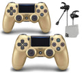 AXTION Like Gold PlayStation with BOLT Wireless Controller Earbuds Bundle 4 New DualShock 2