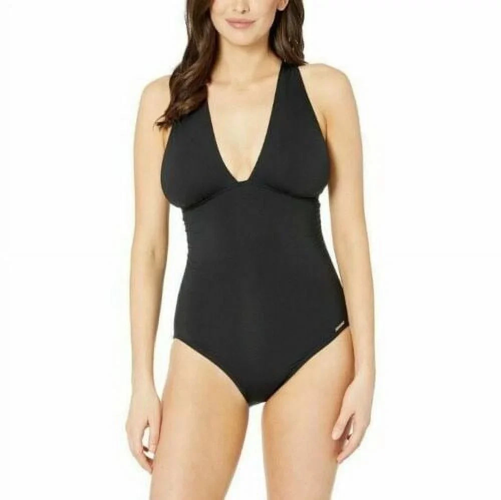 Swimsuit Kors Ruched Convertible 14 Michael One Women's Size Piece