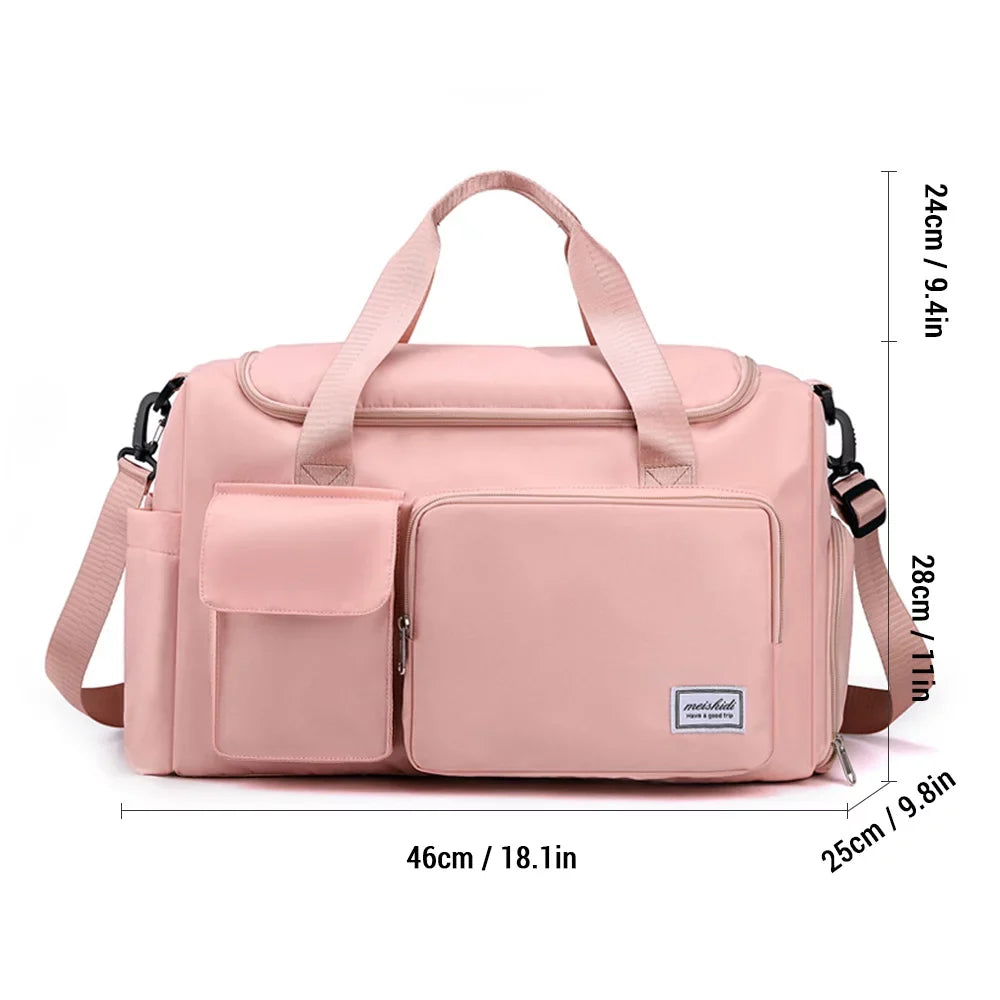 with Compartment Weekender Gym Bag Women Shoe Sports Bag for Duffel Lixada Travel