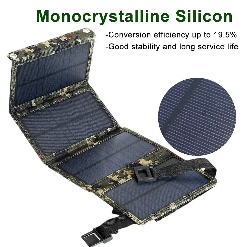 Outdoor Camping Hiking Phone Paddsun Charger Folding USB Power Solar Bank Panel 80W