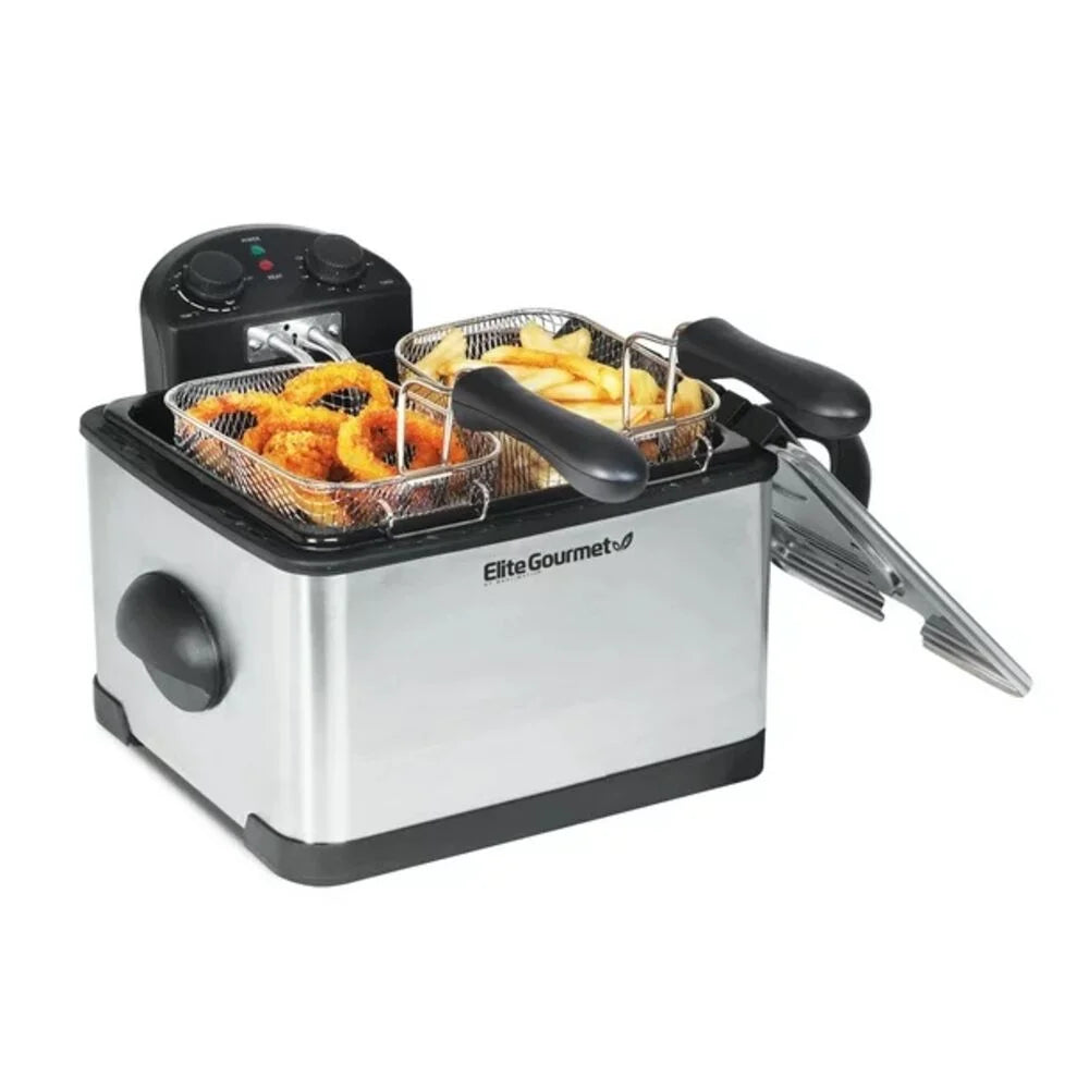 Deep 3 Elite with EDF-401T baskets Platinum Dual 4Qt. Fryer