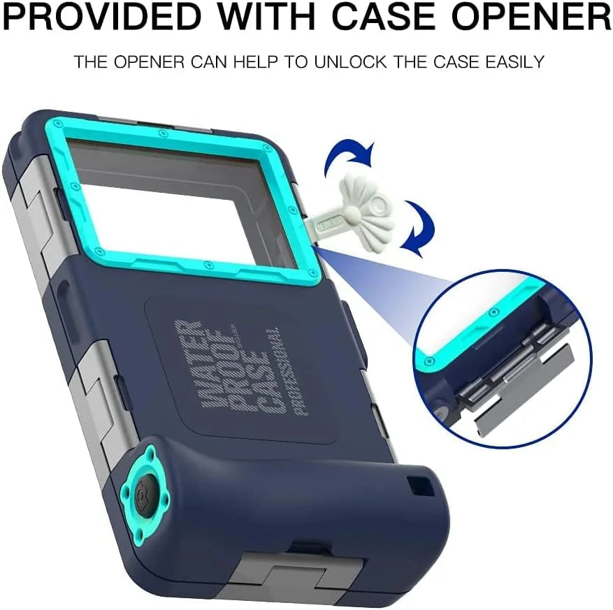 Mini 14/13/12/11 Professional Max Plus [15m/50ft] iPhone Cover(Blue) Note10/9/8/S10/9/8 Pro Waterproof for Diving Xr/X/Xs/Samsung Case Phone Video Snorkeling Photo Ultra Underwater Galaxy
