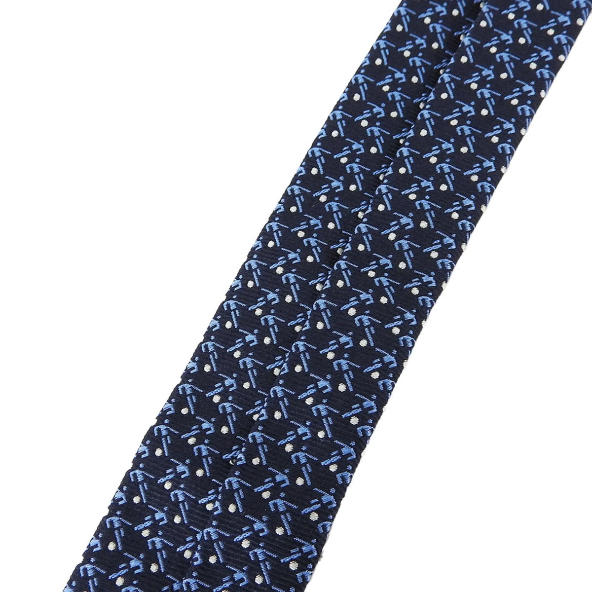 (Good) Necktie Pre-Owned Navy Blue Silk BVLGARI Men's