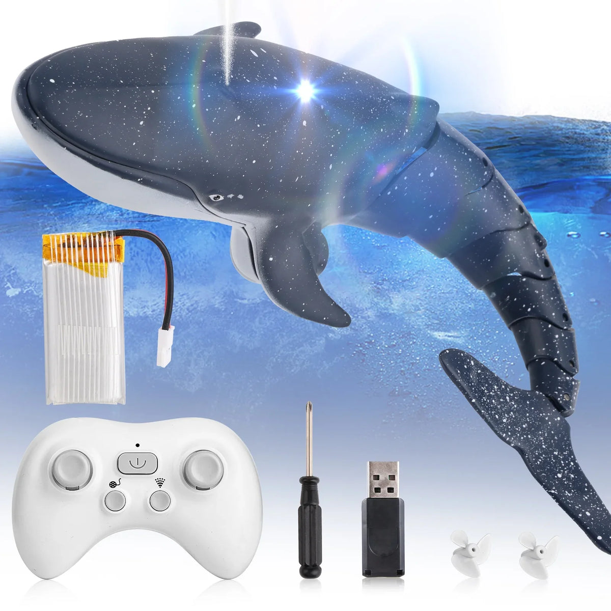 Remote Toys Diving Control for Pool Whale Toys, Spray Kids, Boat Toys, Boys Girls, Class RC Boat RC Toy Shark for Swimming Pool for Ant Water