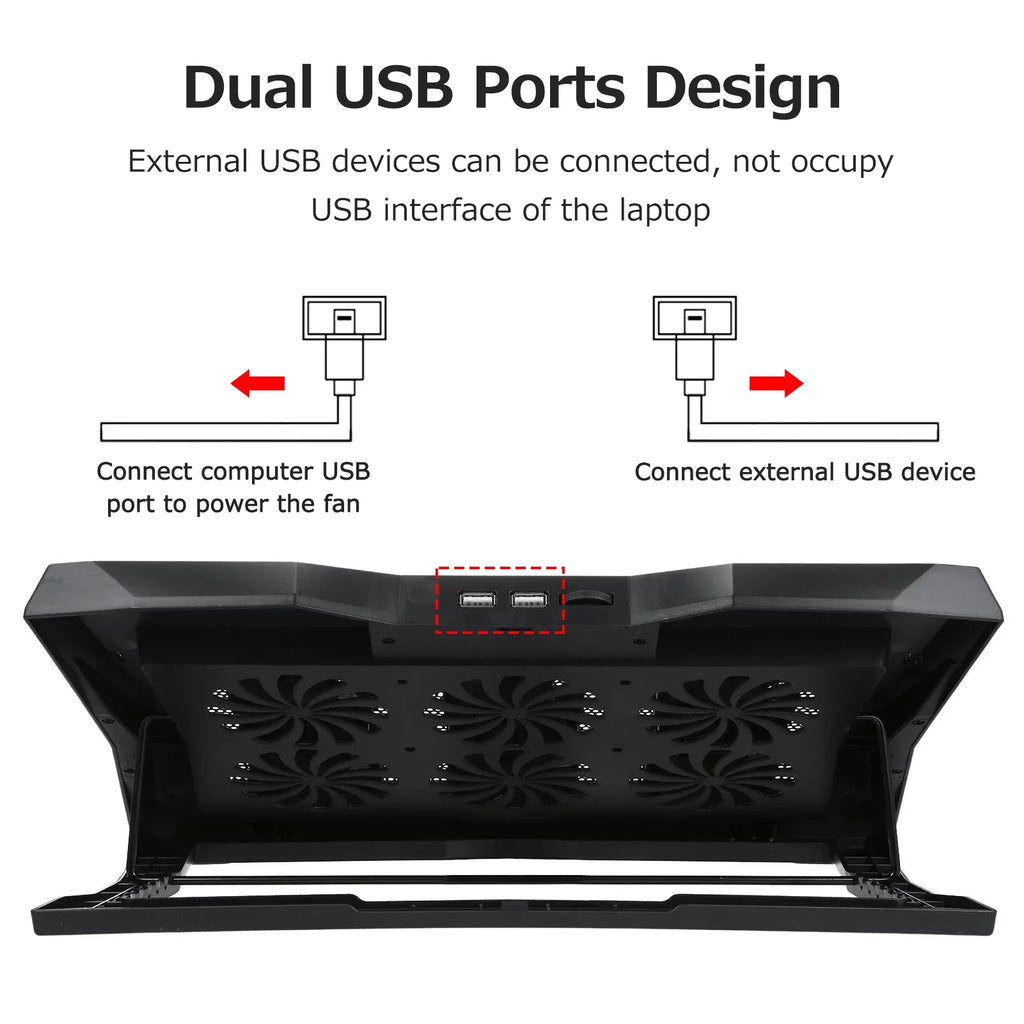 Laptop with Foldable Stand Low Height Noise Fans, and Operation Cooling 6 Adjustable