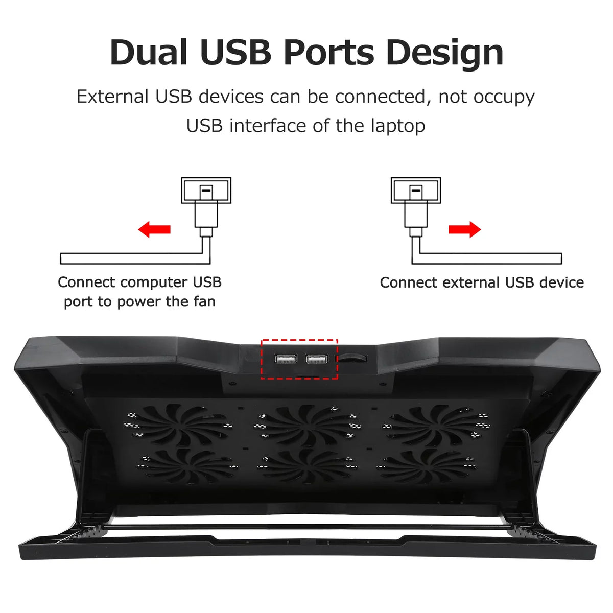Laptop with Foldable Stand Low Height Noise Fans, and Operation Cooling 6 Adjustable