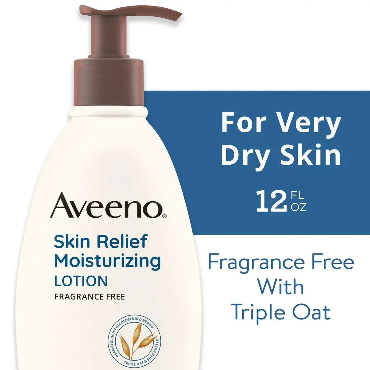 Body and Aveeno Relief Skin oz. (EA/1) Bottle 12 Moisturizer Pump Hand Lotion Unscented