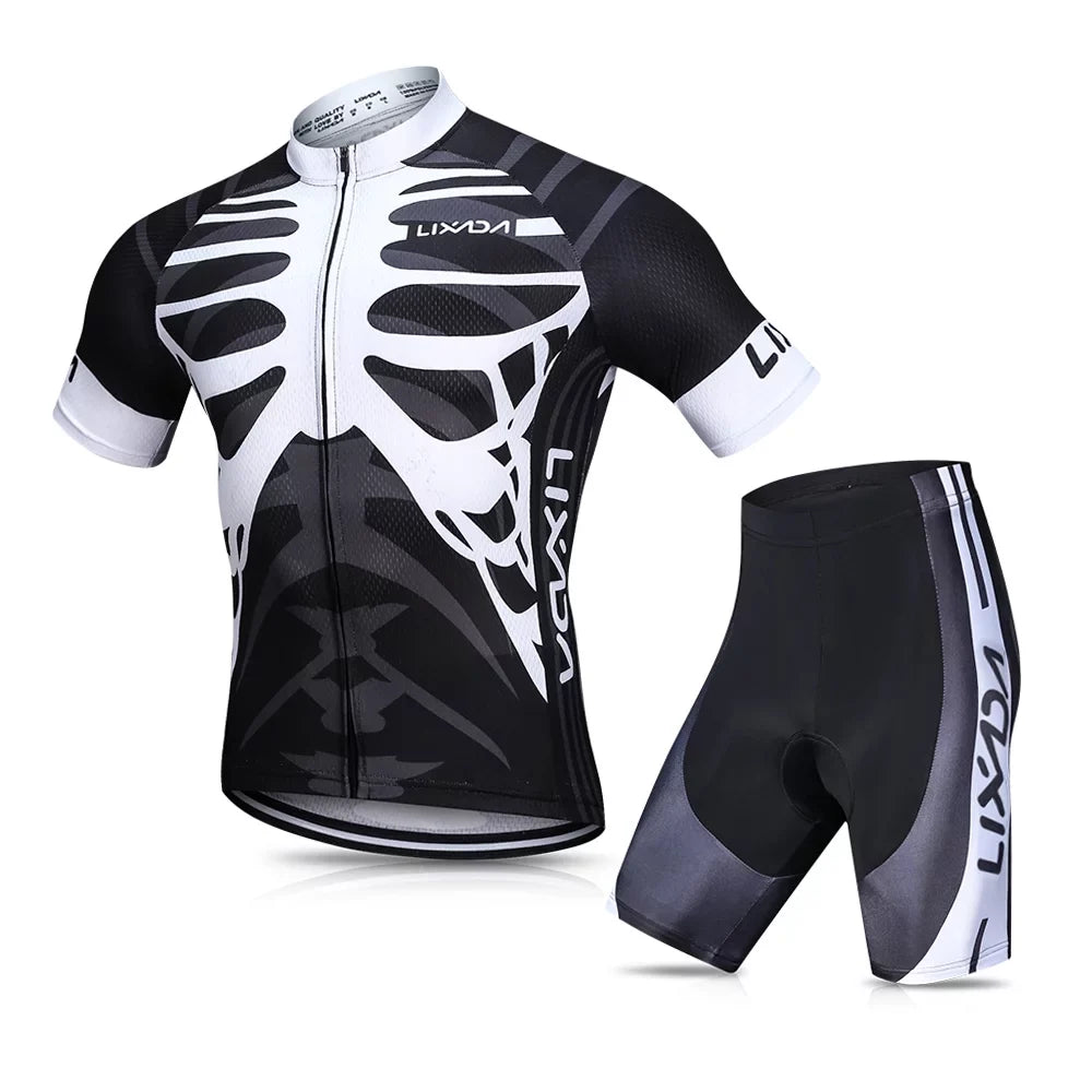 with Sleeve Ideal Men's Short Quick-Drying Shorts, Cycling - Dadypet Jersey Bike Shirt Biking Padded Mountain for Cycling Set