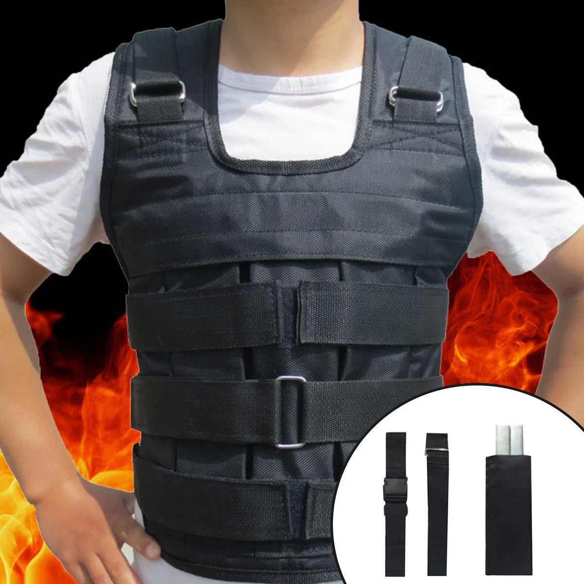 Set Adjustable Yoga Weighted Vest Wooden and Running Dice Fitness ZiSUGP Training for Effective