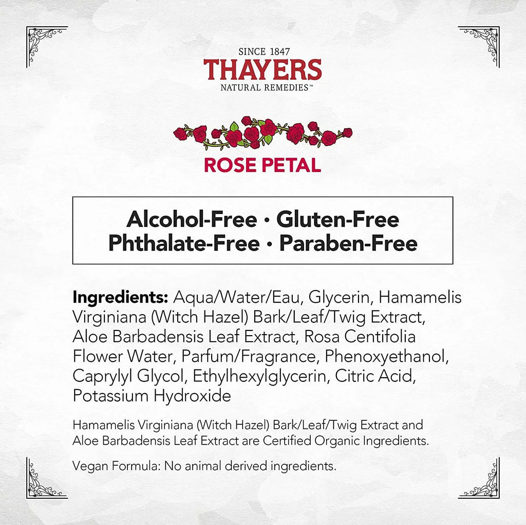 Thayers fl - Toner, Aloe 12 oz Hazel Rose Vera Witch Petal, Pack 3