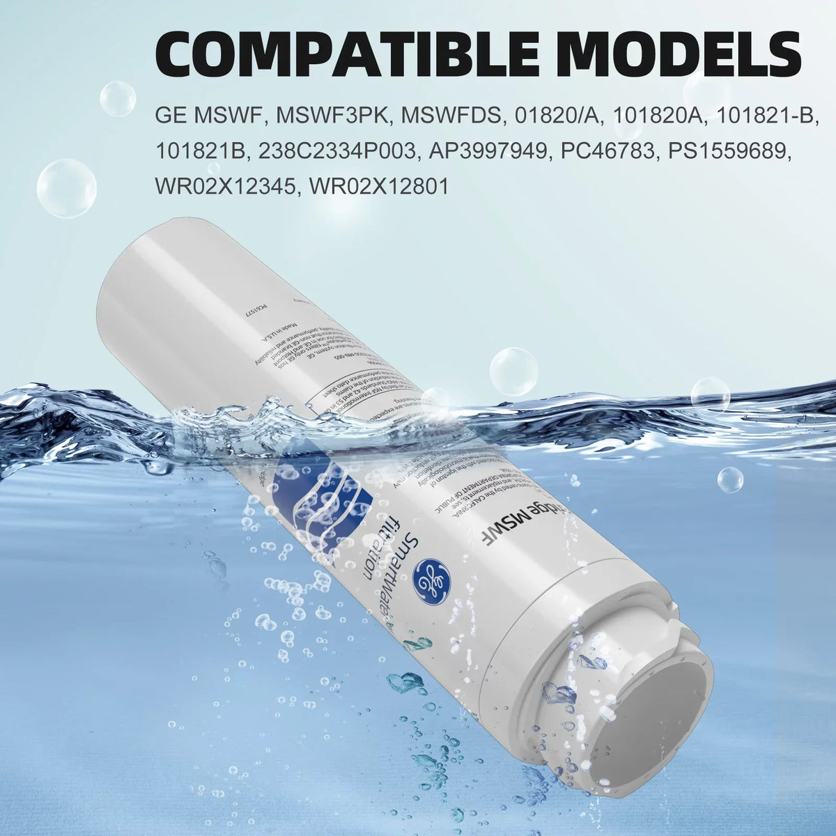 Refrigerator RWF1062, WF282, Filter, Tier1 for AQF-MSWF MSWF Water Ice and AQUACREST MSWF, Arrowpure RWF1500A Aquafresh 6 Pack of APF-1800, GE Replacement Pure