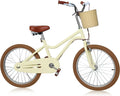 without and Wanan Kids' Training Boys Handbrake 20" with Retro Kids for Bicycle Size Yellow Design Bike, Large inch Boys and Girls Girls Wheels, Bicycle Large 20 Bicycles for 7-13, Age Basket, Kids