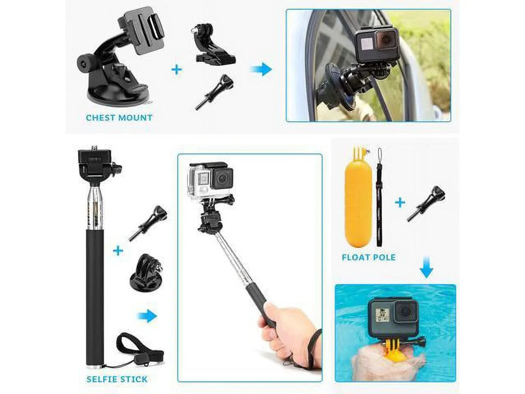 EK5000 4K Accessories Action WiFi 8 5/Session SJ4000 Fusion 4/3+/3/2/1 EK7000 Camera SJ5000 9 7 for AKASO GoPro Kit 5/Hero 6 Hero Max