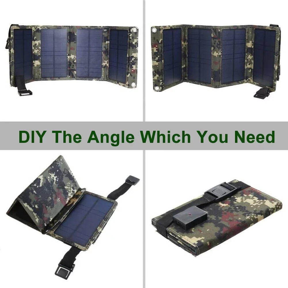 Outdoor Camping Hiking Phone Paddsun Charger Folding USB Power Solar Bank Panel 80W