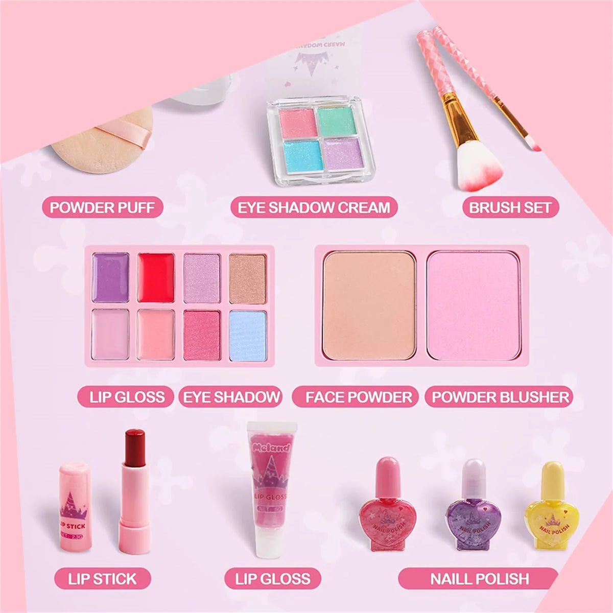 Kit Unicorn Little Real Palettes - Box with Makeup Girls Makeup Washable