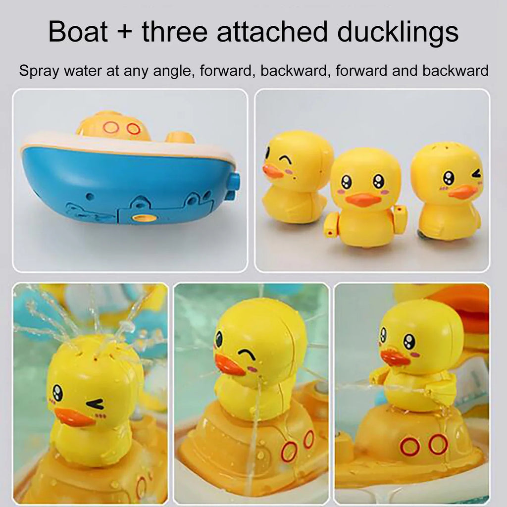 YHAIOGS Kinds TOys, Shower Water 3 Ship Electric Spray Revolving of Ducks TOys, Baby