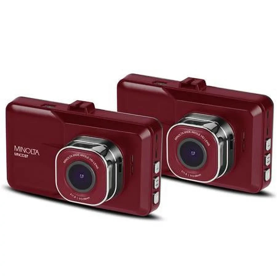 Screen Cam, 2-Pack LCD MNCD37 Dash Red, HD Full 3"