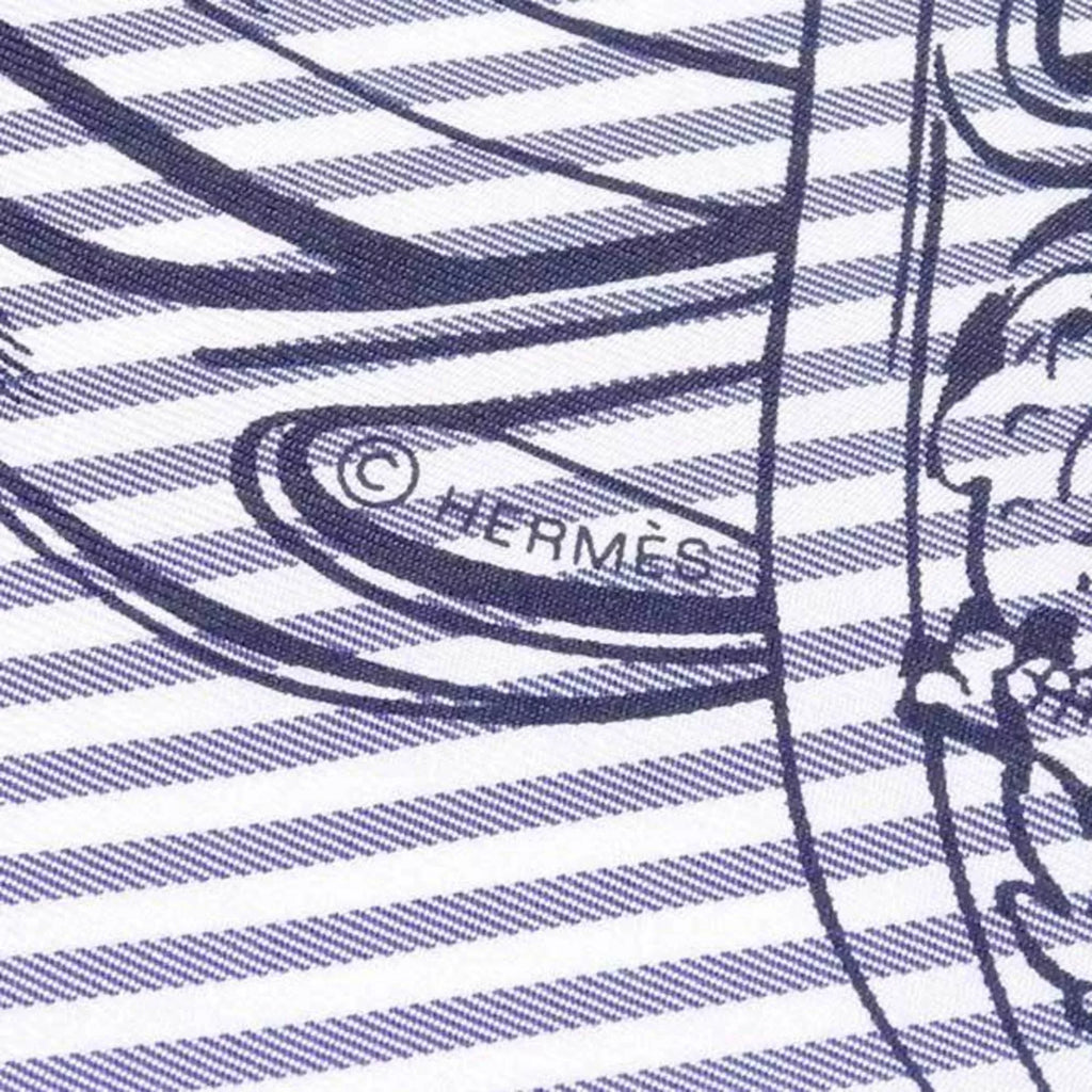 Carre white navy silk ladies Hermes de (Good) HERMES x BRIDES 90 Pre-Owned scarf GALA