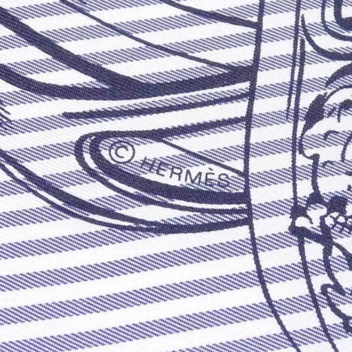 Carre white navy silk ladies Hermes de (Good) HERMES x BRIDES 90 Pre-Owned scarf GALA
