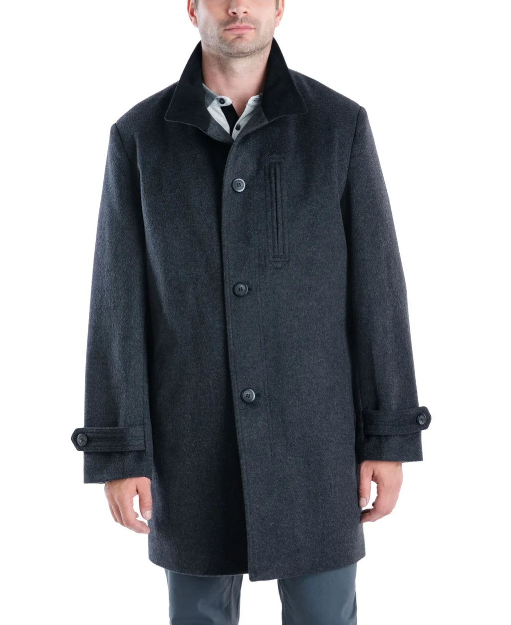 38S Classic-Fit London Fog Gray, Overcoat, Clark Men's