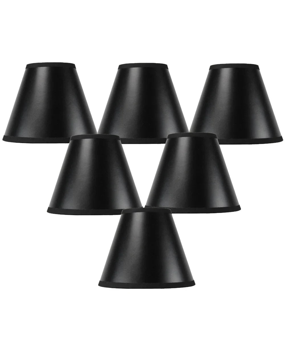 Clip Parchment Chandelier Shade Lamp of Candle Gold-Lined 3x6x5 Set 6