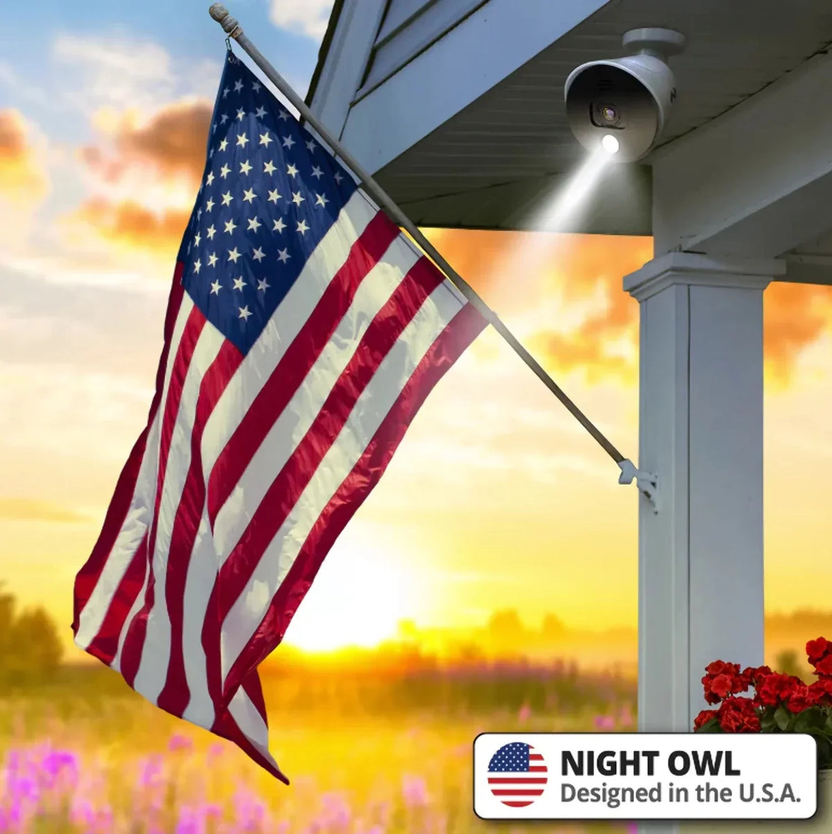 (Refurbished) Audio 2 Spotlight - Alerts with Night Add On Owl 1080p - Premium and Pack White Restored Wired Cameras Sirens