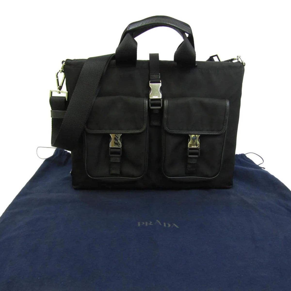 Bag (Good) Shoulder Prada Leather,Nylon Women,Men Pre-Owned