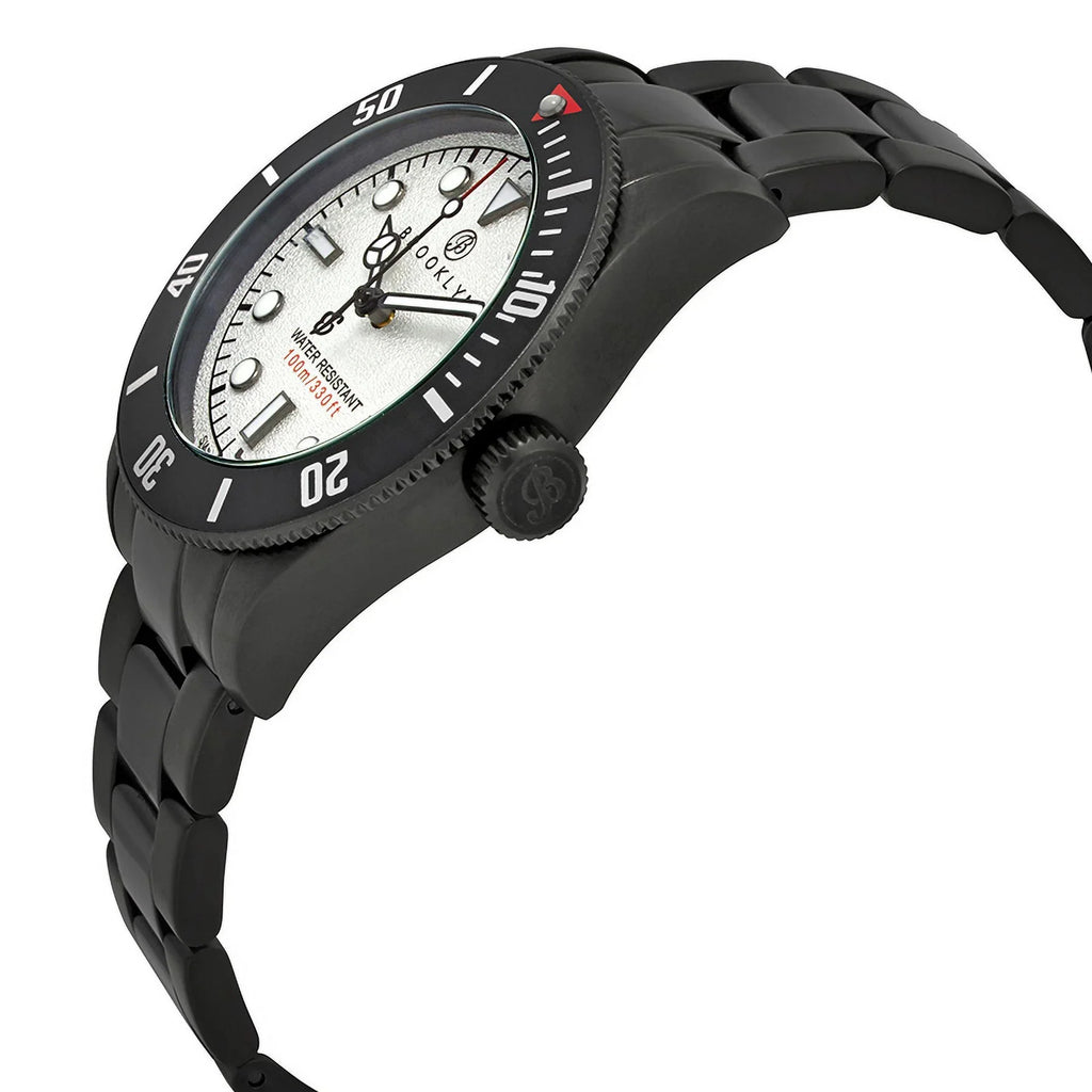 Watch 306-B-22-BB-BLK Brooklyn Men's Co. Dial White Eyed Watch Pea