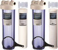 w/Sediment Clear Housings Big Water Filters House Blue Carbon Two Whole with 20" Transparent Blue &