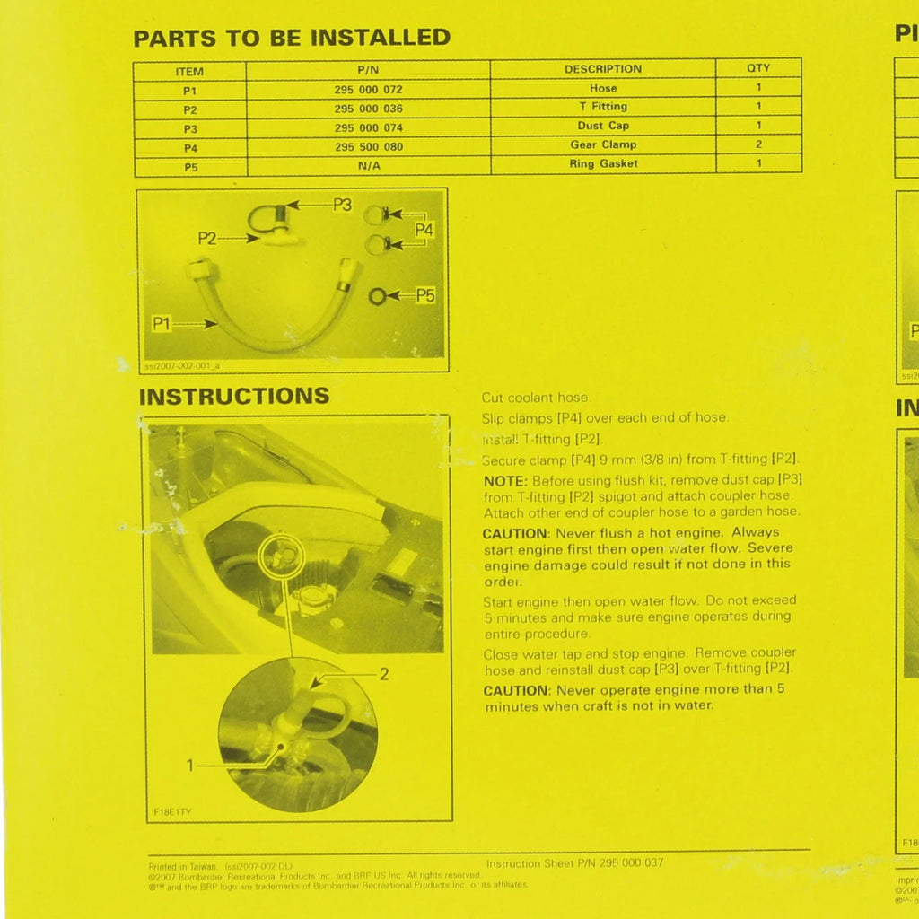 New Kit, 295500068 Engine Flush OEM Sea-Doo