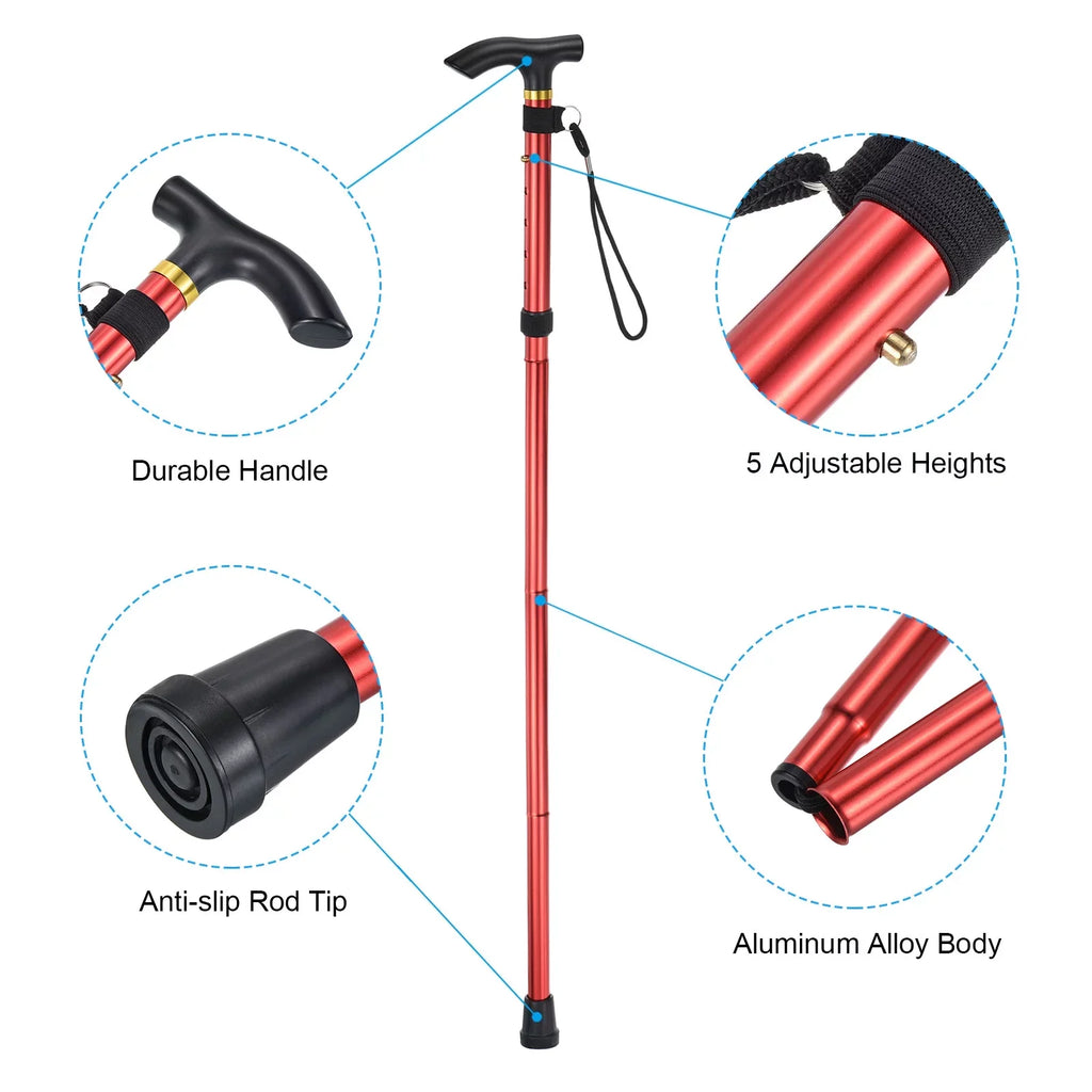 Red, Telescopic Collapsible Poles Trekking Pole 2Pack Aluminum Hiking Alloy Uxcell