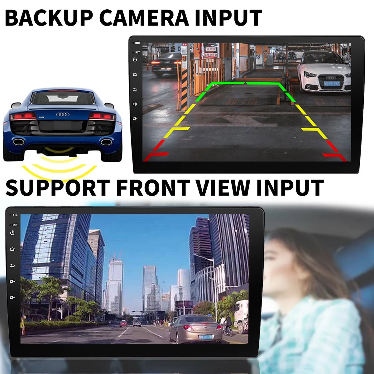 Touchscreen Double Binize Radio 9 Inch Navigation camera, Car Backup Apple control, Stereo 10 GPS Car Din CarPlay&Android with Compatible Auto Bluetooth,SW Android with