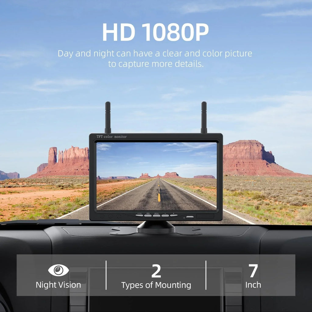 HD Backup Camera 7 RV/Trailer/Truck/Van for 1080P AWT7 IR eRapta Wireless Night Monitor Vision IP69 Inch Waterproof