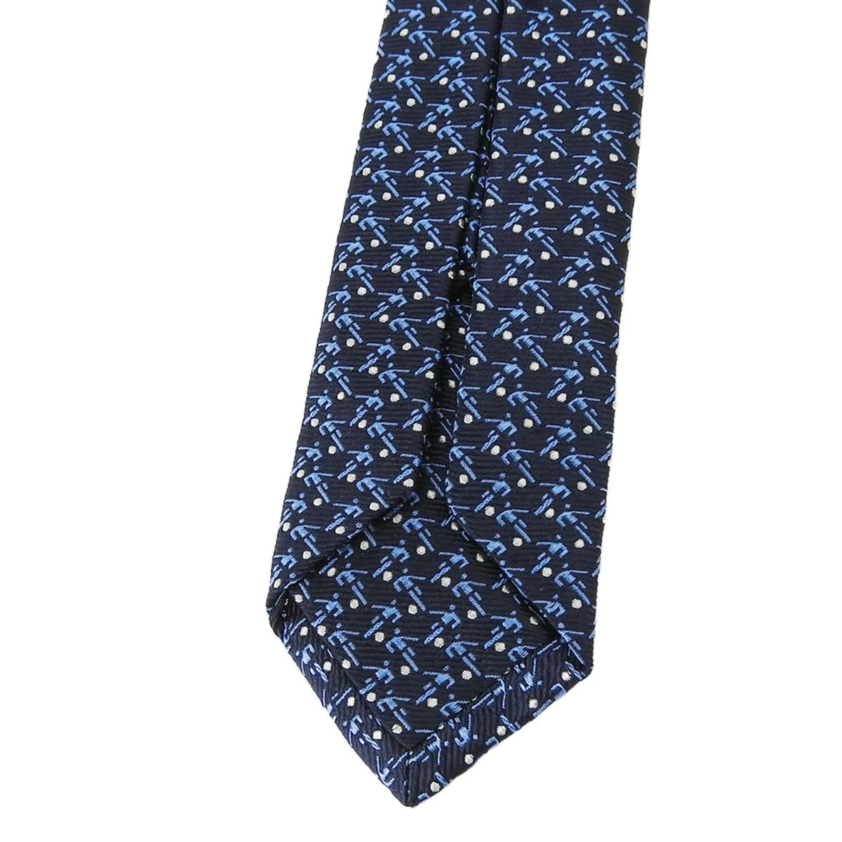 (Good) Necktie Pre-Owned Navy Blue Silk BVLGARI Men's