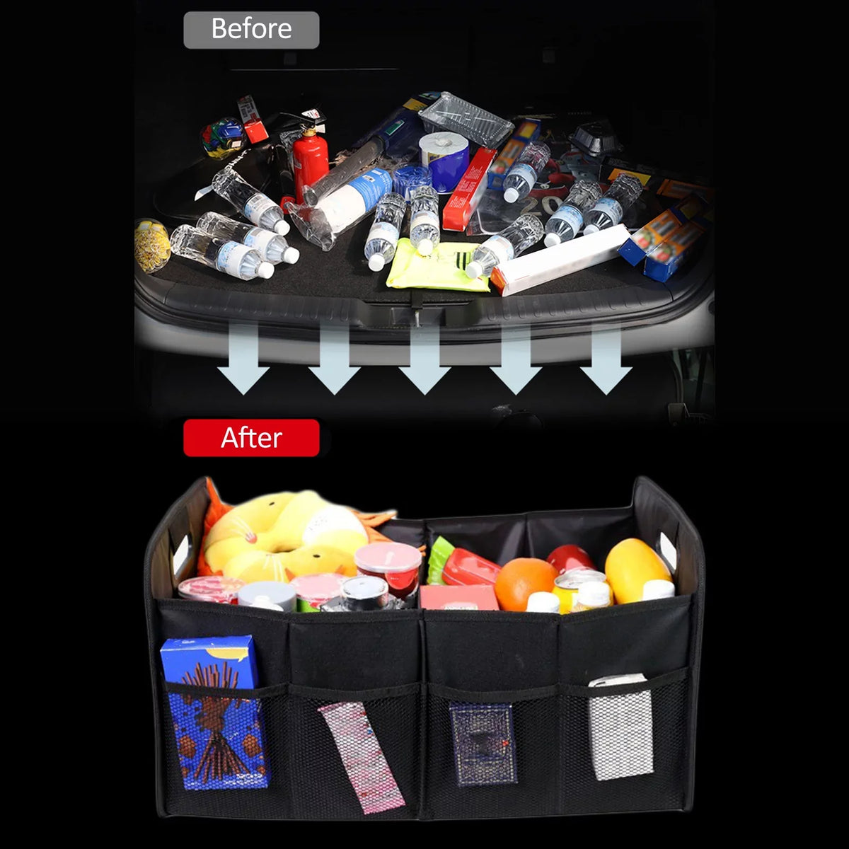 Cloth Cargo Trunk Oxford Organizer, Nebublu Box, Storage Automotive Car Folding Solution Practical 55L Capacity,