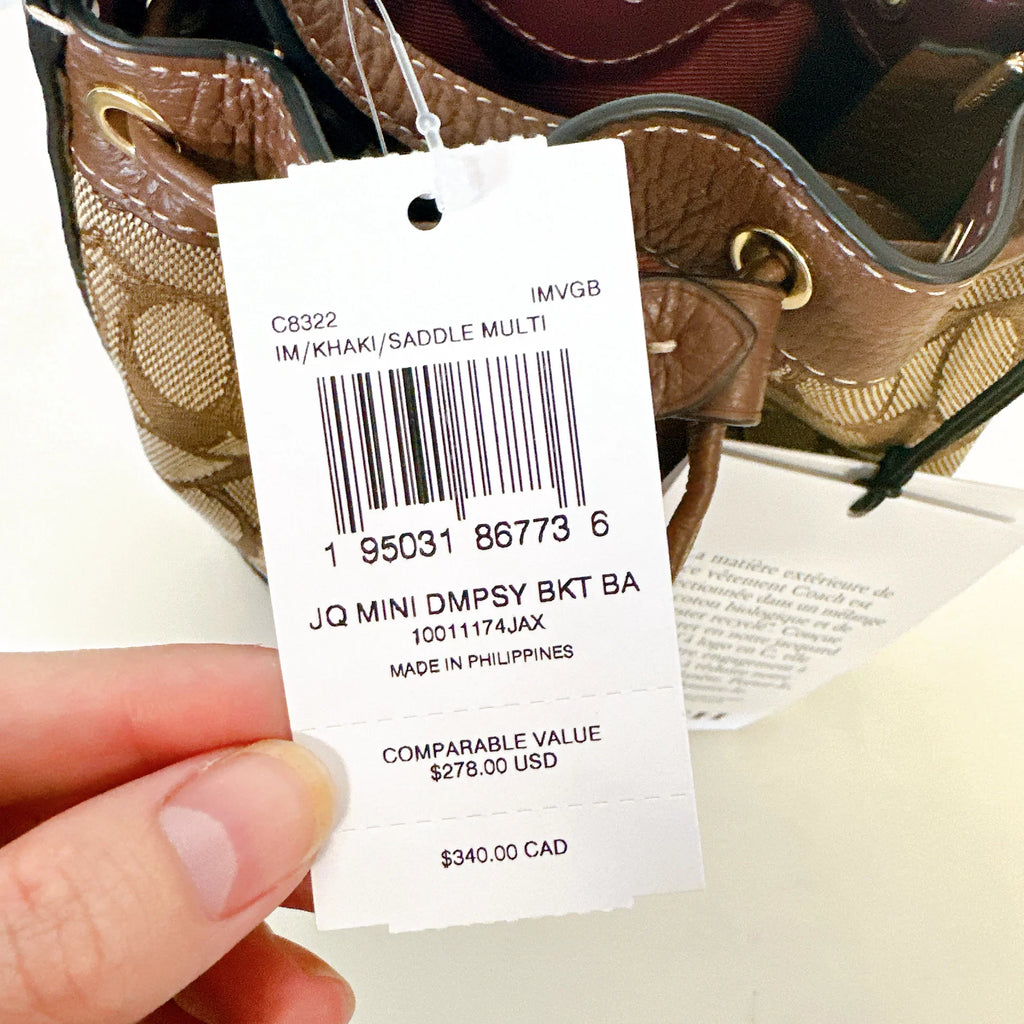 Mini COACH IN Bag SADDLE Dempsey Bucket KHAKI MULTI C8322