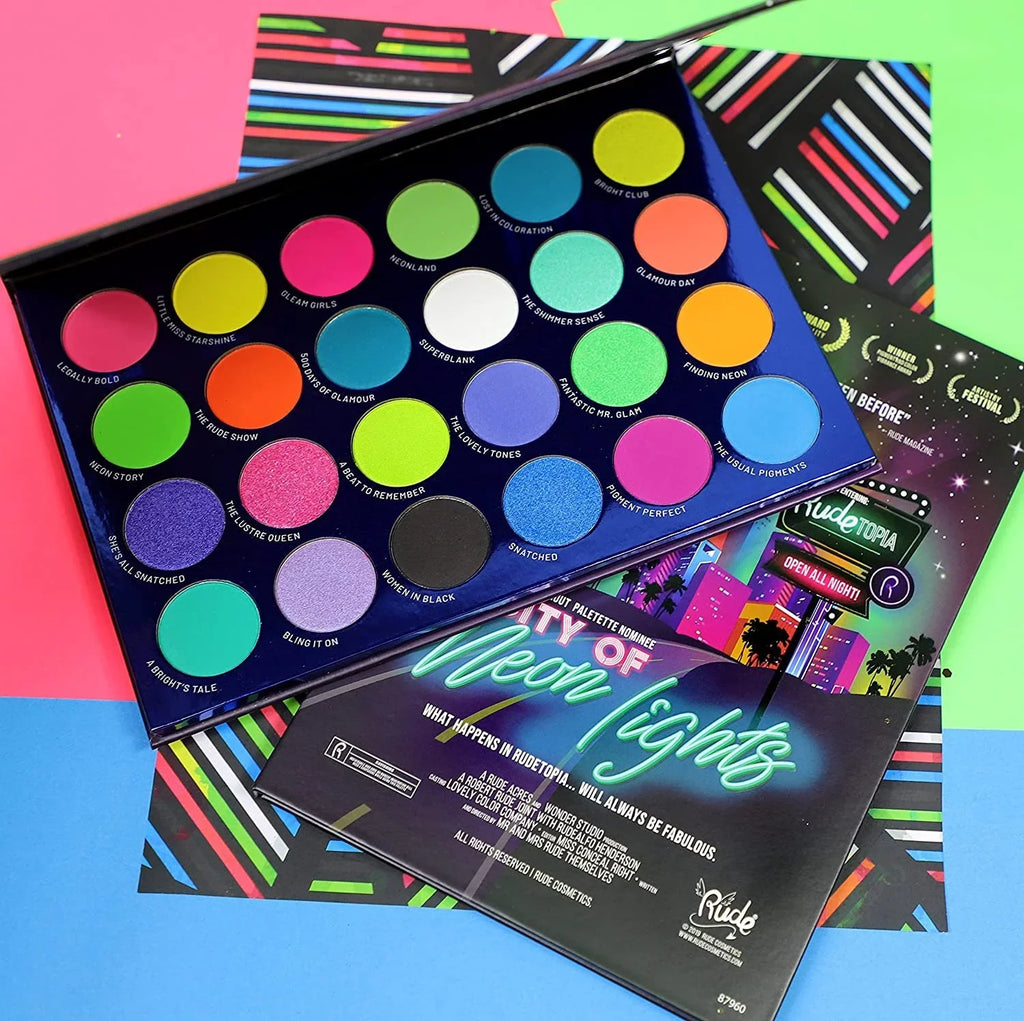 Lights and Eyeshadow , Rude Vibrant Palette 0.63 Pigment oz - Shadow 24 Eye of City Cosmetics Neon