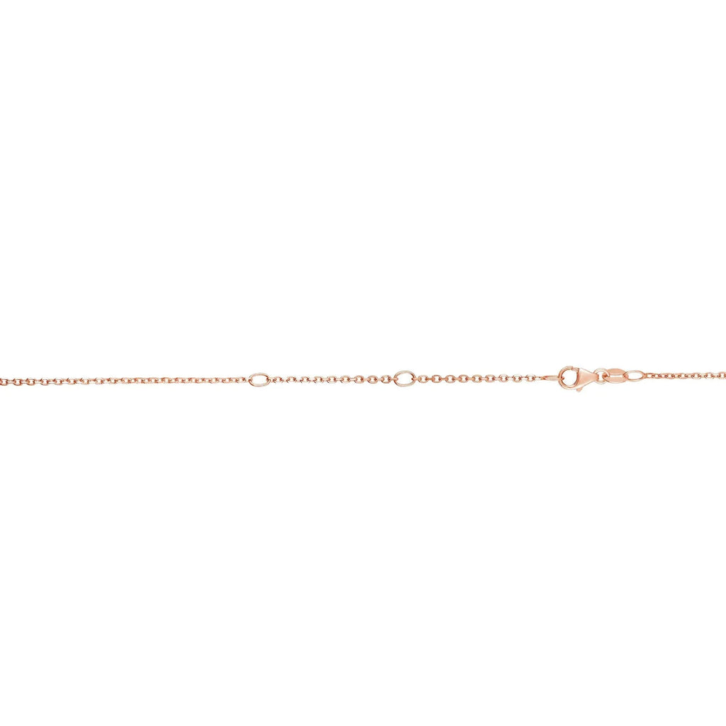 Chain Inches, Gold 16-18 0.6mm 14k Extendable Rose Cable Lobster Claw Necklace, 1.2gr.