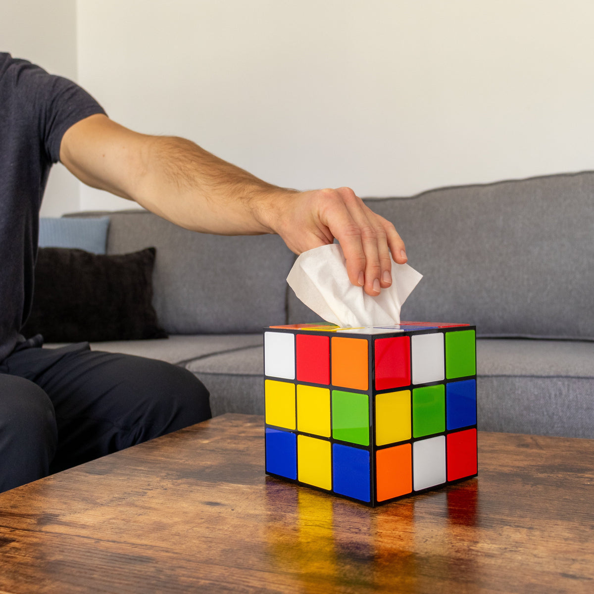 Cube Secure Cover & Props Big with Magic Tissues Bottom Use | Decor Magnetic Theory to Tissue Box Keep Easy Bang Lid |