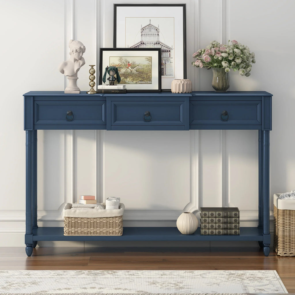 SKU: with with Table for Projecting WF189574AAM) Sofa Shelf and Long Drawers Entryway Console OLD Drawers (Antique Table Navy,