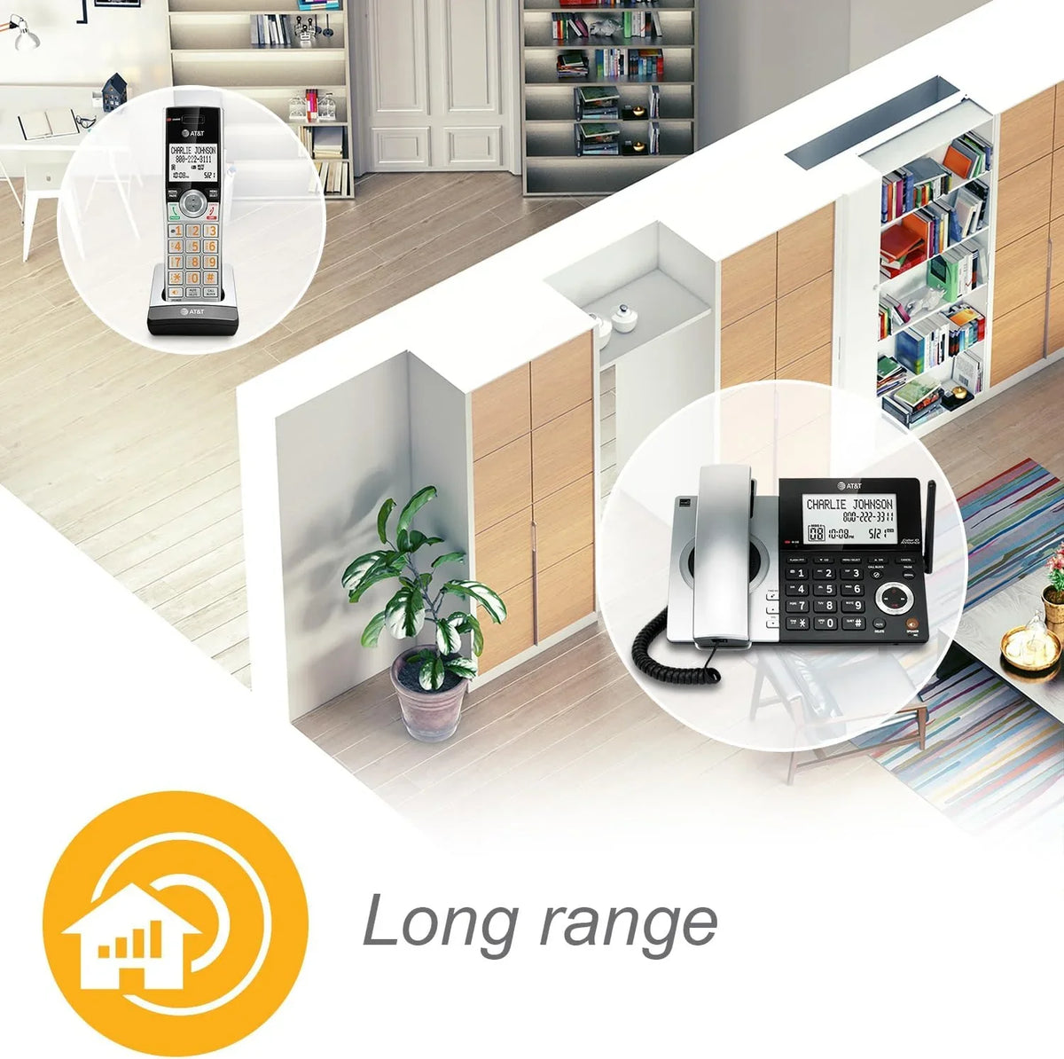 DECT 6.0 Corded/Cordless /Silver CL84107 Blocker, Handset Phone with 1 AT&T Expandable with Call Smart