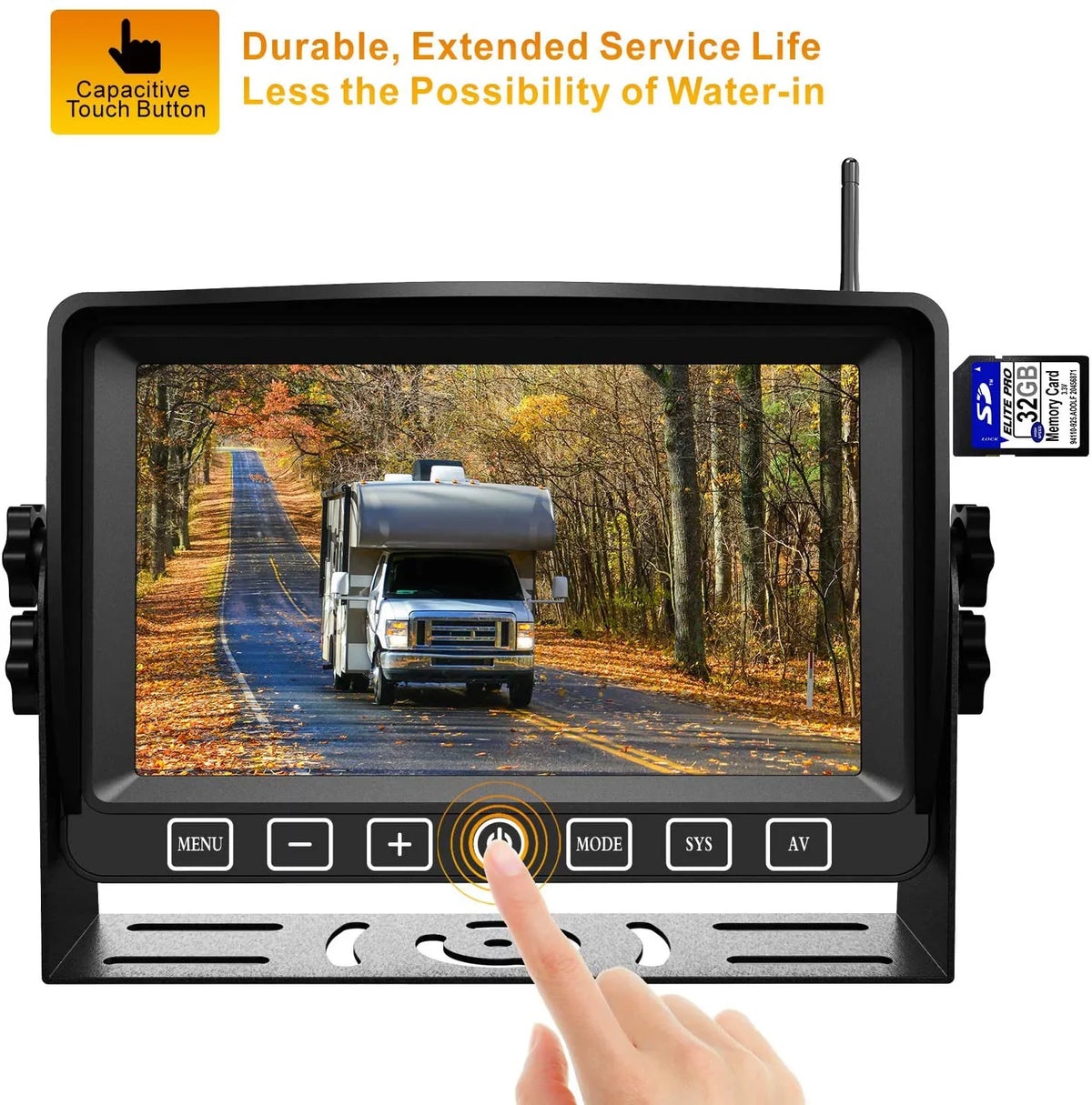 Digital Camper System for CM2 Truck Trailer 1080P Camera Rear Rearview Monitor with Cam Operation RV Xroose Motorhome Dual AHD View Wireless 7” Button Long Backup DVR Touch Range Signal Side with