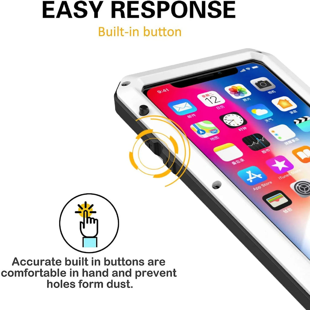 Grade Glass () Metal Plus Travel Case Scratch Rugged and Military Protection, Resistant Duty Shockproof iPhone Heavy Gorilla Aluminum Outdoor 7