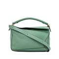 LOEWE (Good) Satchel Puzzle Green Leather Medium Pre-Owned Calf Unisex Authenticated